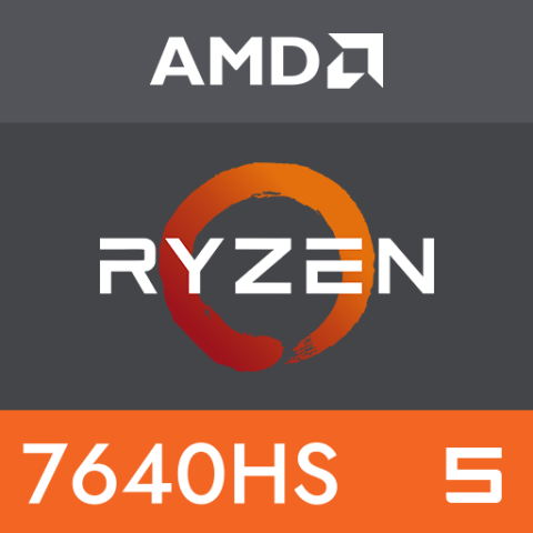 AMD Ryzen 5 7640HS (6C/12T, Turbo Boost Up to 5.0GHz)
